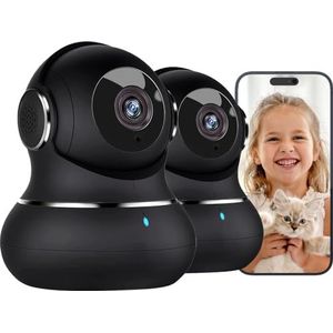 GNCC 2K Camera Beveiliging Buiten WiFi,Bewakingscamera voor Buiten,2-Weg Audio,24/7 Monitoring,PIR-Bewegingsdetectie,nachtzicht,IP65 Waterdicht,2,4 GHz,Compatibel met Alexa,Twee verpakkingen