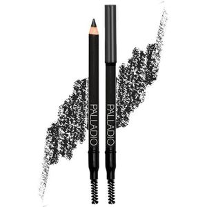 Palladio Wenkbrauwpotlood, creëert haarachtige lijnen, vult wenkbrauwen op, bijgevoegde borstel verzacht potloodstreken, natuurlijke uitstraling, verbetert wenkbrauwen, langdurige werking, ultraprecies, verkrijgbaar in 5 tinten, Black