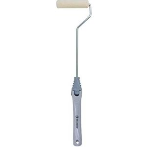 ROLLINGDOG Radiatorverfroller met velours van 10 cm en lange verstelbare handgreep, glanzend schilderij voor muren, plafonds, plinten