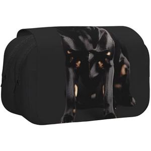 EdWal Leuke Zwarte Mopshond Dog-Standard-Scale-2_00x Print Etui Canvas Pen Potlood Pouch Grote Capaciteit Organizer Multifunctionele Potlood Tas