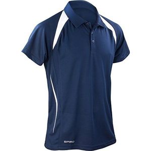 Spiro Team Spirit Poloshirt voor heren, blauw (navy/wit 252), 4XL