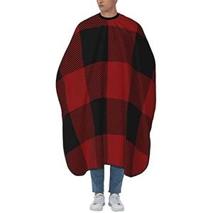 Kapperscape zwart rood geruit patroon kapperscapes gemakkelijk schoon te maken draagbare kapperscape voor kapsel knippen volwassenen