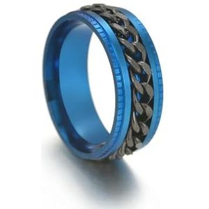 Ringen voor mannen spinnen titanium roestvrij staal kleurrijk Spinner draaibare ketting sieraden-6-KBR229