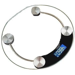 Transparante Ronde Digitale Weegschaal Lichaamsgewicht Schaal Vloer Elektronische Weegschalen Smart LCD Badkamer Weegschaal 180 KG Weegschaal Gemakkelijk Te Gebruiken(Black)