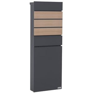 Zelsius - Brievenbus - Antraciet - Staande Brievenbus met Krantenvak