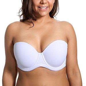 Delimira Dames Onderdraad Contour Multiway Volledige Dekking Strapless BH Plus Size wit 75E