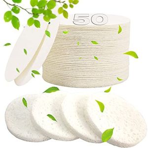 METUUTER 50 stuks gecomprimeerde gezichtssponzen voor schoonheidsspecialisten - 100% natuurlijke cellulose gezichtsspons professionele cosmetische spa-sponzen voor gezichtsreiniging, massage