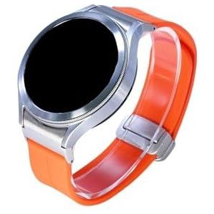 Breedte 20 mm Geen openingen Zachte siliconen band Geschikt for Samsung Galaxy Watch 6/4 Classic / 5Pro /4 5 6 Sportband Horlogeband(Silver orange,For Watch 4Classic 42/46mm)