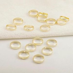 25 stuks cirkel ronde kralen frame voor doe-het-zelf sieraden maken ring connectoren spacer zilver en goud kleur handgemaakte armband accessoires-14k krimp-end kraal-binnen