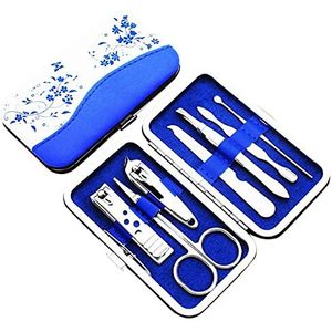 Nagelknipper set 7 stks Roestvrijstalen Personal Nail Clippers Kit met Porselein Case Pedicure/Manicure Set Nail Clippers Cuticle Kit Case Nagelknipper Kit