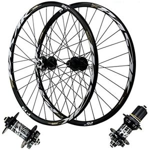 Fietswielset 26/27,5/29 inch, aluminium hybride/MTB-naaf HG afgedichte lagers schijfrem bergvelg voor 7-12 snelheden 2250 g