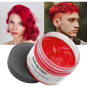 Kleur Wax voor Haar - Tijdelijke Haarkleuring voor Mannen & Vrouwen, Styling & Kleuring in Eén, Uitwasbaar, Natuurlijke Look - 120g (Rood)