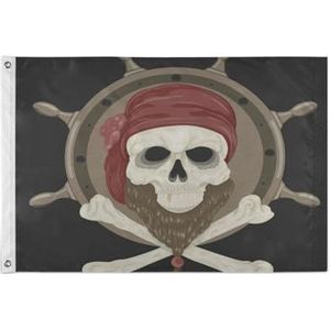 Piraat Kapitein Schedel Waterdichte Tuin Vlag Banner Decoratie Vierkante Opknoping Vlag Voor Binnenplaats Yard Outdoor Decor