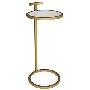 SIMPLIHOME Brook C bijzettafel, 25,4 cm, wit/goud