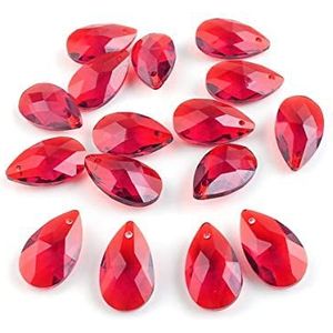 Tuin Suncatchers 50 Stks/partij 13x22mm Crystal Teardrop Drop Kralen Hanger Voor Kettingen Sieraden Accessoires Handgemaakte Hanger Kettingen (kleur: Rood)