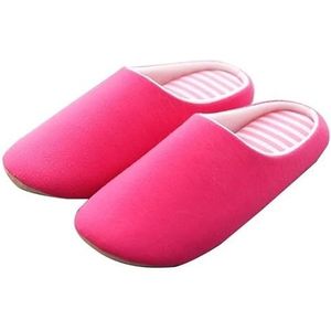 KCHYCV Mannen winter warme bont slippers paar thuis antislip zachte schoenen vrouwen comfortabele platte bodem thuis indoor, Vloer Rose, 44/45 EU