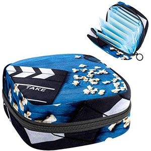 Maandverband Opbergtas,Draagbare maandverband Opbergzak,Film start, Meerkleurig, 4.7x6.6x6.6 in/12x17x17 cm