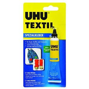 UHU Speciale lijm, textielbuis, snelbindende lijm voor verschillende textiel en stoffen, 20 g