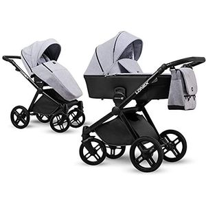 Kinderwagen 3in1 2in1 Isofix Gel Banden 12KG Lichtgewicht Emotion XT by Lux4kids Silver Black XT 06 2in1 zonder autostoel