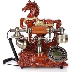 Telefoon Antieke Europese stijl Ronde Retro Telefoon Vaste vaste lijn Machine Mode-ideeën (Bruin)
