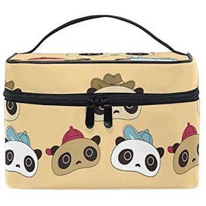 Leuke cartoon panda make-up tas voor vrouwen cosmetische tassen toilettas trein tas