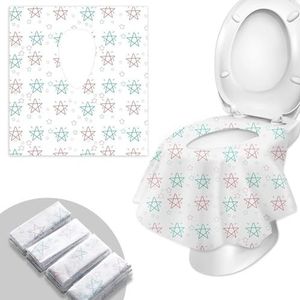20 stuks wegwerp-toiletbrilhoes, antislip, waterdicht en antibacteri毛le wegwerptoiletbril, toiletmat voor volwassenen en kinderen, afzonderlijk verpakt, afspoelbaar reizen