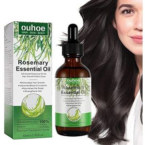 Verzorgende essentie voor droog haar Etherische rozemarijnolie 2,02 fl. ounce. oz haargroeisupplement, diep conditionerend, herstellend haarverzorgingsproduct etherische rozemarijnolie voor haargroei