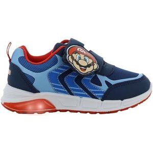 Leomil Super Mario schoenen lichtschoenen jongens, ideaal voor school en vrije tijd, Blauw 095, 26 EU