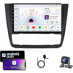 9 Inch Autoradio Compatibel voor BMW 1 Series E81 E82 E87 E88 2004-2012 met GPS Navigatie CarPlay Android Auto Acht-Core 4G Bluetooth WiFi MirrorLink Stuurwiel Afstandsbediening(T1 4 Core Wifi 1G+16G)