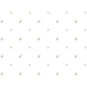 behang bloemetjes okergeel en wit 53 cm x 10 m - van Sanders & Sanders