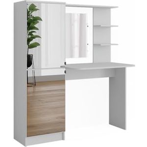 Vicco Toilettafel ""Jasmin"", Wit, 123 cm met spiegel