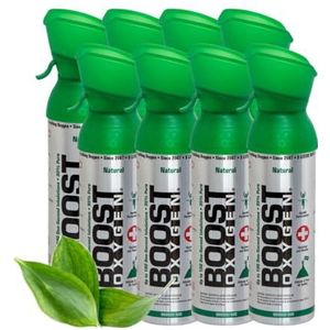 Boost Oxygen - Zuurstof - Natuurlijk, 95% Zuivere Zuurstof - Zuurstoffles voor Concentratie, Recuperatie, Energie, Stemming, Medium - 40L, 8x5L (8x Stuks - 800 Inhaleringen) - Naturel