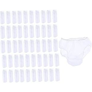 50 Stuks Wegwerp Ondergoed voor Vrouwen/Mannen - Extra Zachte Incontinentie Briefs - Wax, Reizen, Sport Panties - Groot Kleur: wit