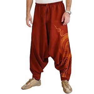 Heren katoenen harem hippie broek heren Aladdin Genie breed kruis Ninja broek loose fit print joggingbroek