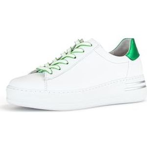 Gabor Low-Top sneakers voor dames, lage schoenen, licht extra breed (G), Wit Verde 53, 44 EU