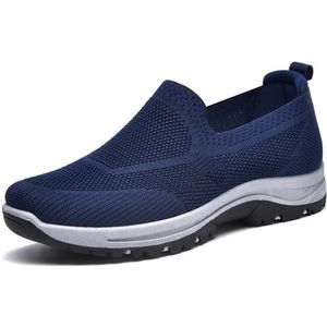 Ademend Lopen Schoeisel, Mannen Mesh Lichtgewicht Casual Wandelschoenen Een Stijgbeugel Comfortabele Ademend Mesh Schoenen(Blue,43 EU)