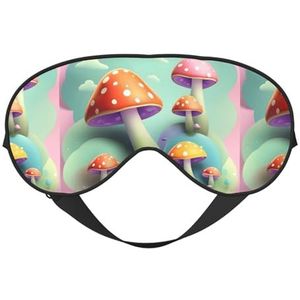 Dreamy Little Mushroom Unisex Elastische Verstelbare Gesp Ontwerp Verduisterend Slaap Oogmasker voor Thuis Reizen Yoga Kantoor Nap