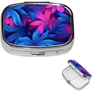 Pillendoosje Kleine Pillendoosje voor Pocket & Portemonnee Pil Organizer Draagbare Pillencontainer Leuke Geneeskunde Organizer Blauwe Achtergrond Reizen Pillendoos voor Vitamine Visolie Supplementen