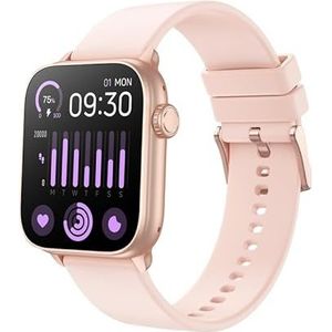 Smart Watch HD Talk Hartslag Bloed Zuurstof Bloeddruk Oefening Slaap Zwemmen Kwaliteit Waterdicht (Color : Pink)