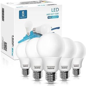 Aigostar LED lamp A5 A60 15W - E27 Fitting - Daglicht 6500K - 1500 lumen - Set van 5.