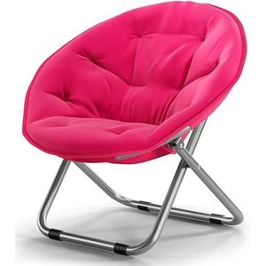 GEIRONV Ronde ontlasting vouwstoel, lounge stoelen vouwen luie stoel zons ligstoelen balkon tuin strandstoel Fauteuils (Color : Rose red)