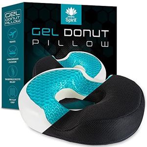 Healthy Spirit Gel Donut Kussen | Donut Kussen voor Staartbeen Hemorrhoid Kussen Coccyx Ischias Zwangerschapskussen, Zwart