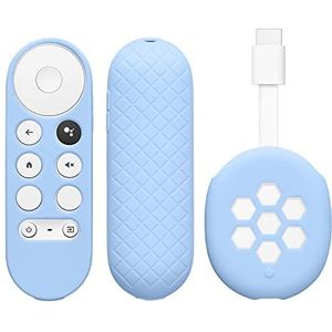 kwmobile hoes voor afstandsbediening en streamingapparaat - Beschermcase compatibel met Google Chromecast 2020 4K (not for New-Generation) - Van silicone in lichtblauw/lichtblauw