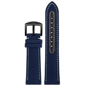 LUGEMA Nylon Horlogeband 22 Mm Lederen Horlogeband Aan De Onderkant Compatibel Met Breitling Compatibel Met Mido Compatibel Met Omega Compatibel Met Armani Compatibel Met Citizen Horloges Band Suture