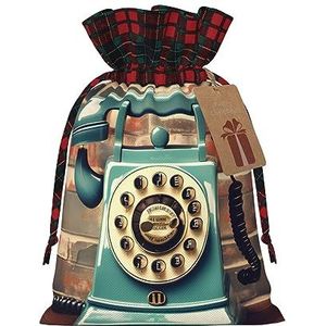 Engeland UK Retro London Telefoons Herbruikbare Gift Bag-Trekkoord Kerst Gift Bag, Perfect Voor Feestelijke Seizoenen, Kunst & Craft Tas