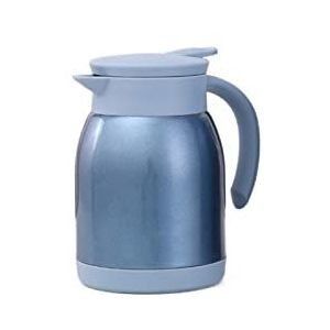 BAIYA Café thermoskan, thermoskan van roestvrij staal, dubbelwandig, vacuüm geïsoleerd, koffiepot, voor koffie, sap, melk (blauw, 600 ml)