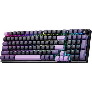 Redragon K740 PRO 98 toetsen Draadloos RGB Gaming Toetsenbord, 3-Mode PBT Mechanisch Toetsenbord w/Solid Aluminium Base, Speciale Knop Controle & Hot-Swap Socket, Aangepaste Lineaire Schakelaar