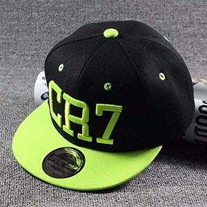 AJSJ Ronaldo Cr7 Fashion Kindervoetbalster met borduurwerk, baseballpet voor jongens en meisjes, sport, hiphop-caps, Gorras