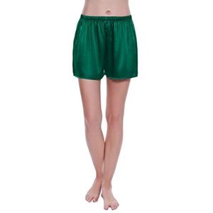 100% moerbeizijde shorts - dames pyjama shorts - zachte pyjama shorts - slaapshorts voor dames, smaragd, L