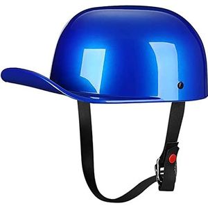 Volwassenen Vintage Baseball Cap Open Helm, DOT Goedgekeurde Duitse Stijl Motorfiets Skull Cap Halve Helm voor Scooter Mannen en Vrouwen Street Cruiser Bromfiets Chopper Jet Helm Decoration